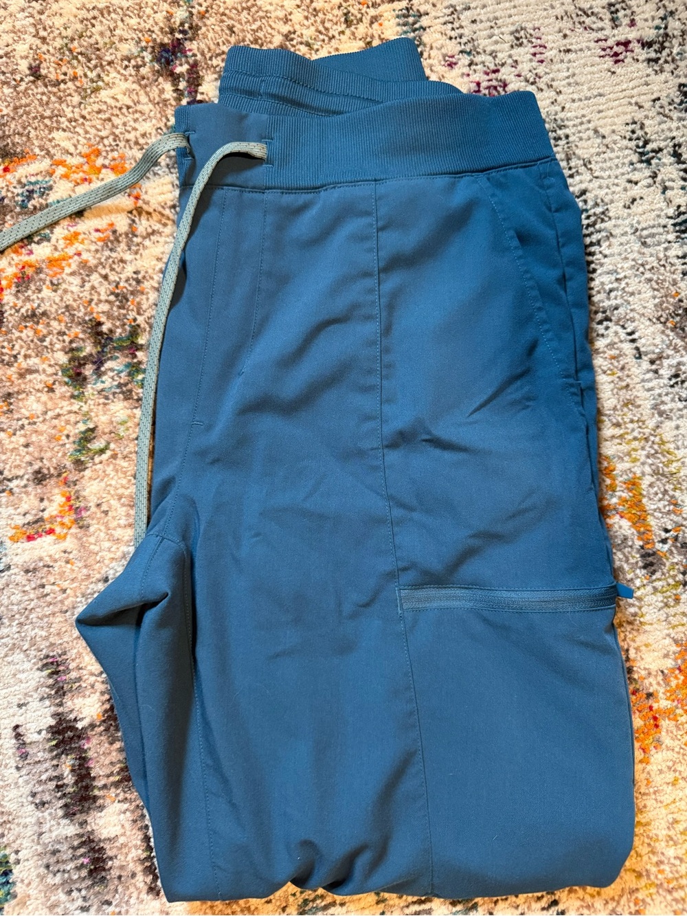 Fabletics Teal Blue Drawstring Scrubs